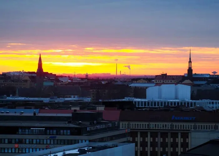 Sunset Views Over Helsinki Rooftops